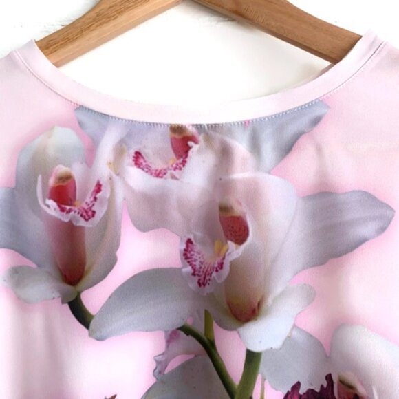 Pink Floral Blouse Sleeveless Ted Baker Small Tank - Picture 4 of 8